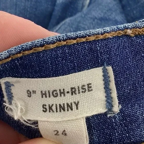 Madewell 9” High Rise Skinny Jeans Style G7188 Size 24