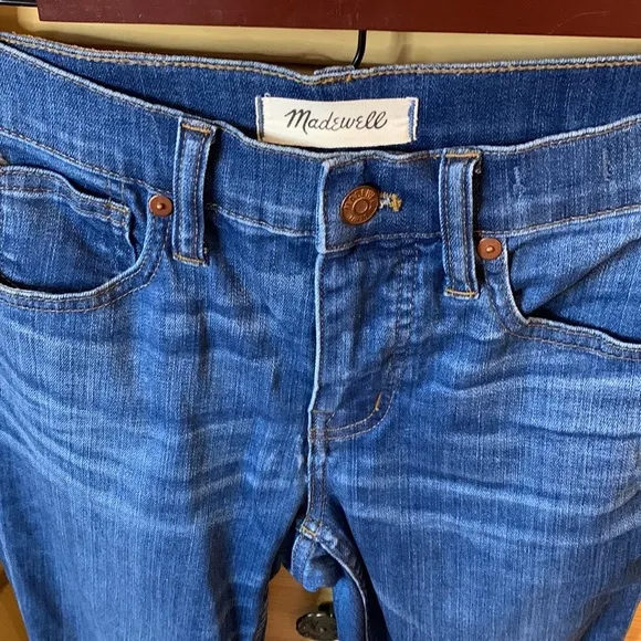 Madewell 9&quot; High-Rise Skinny Jeans in Bonita Wash Side-Slit Edition Size 25