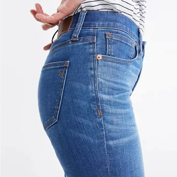Madewell 9&quot; High-Rise Skinny Jeans in Bonita Wash Side-Slit Edition Size 25