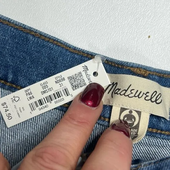 Madewell | NWT High Rise Raw Hem Denim Shorts