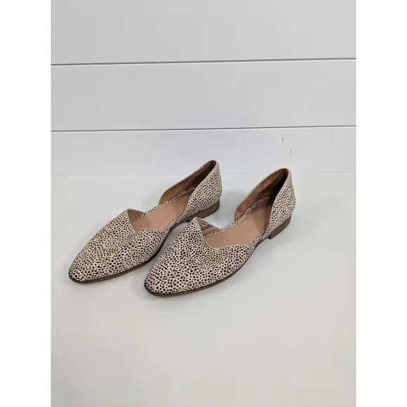 Madewell Womens Marisa d'Orsay Flat in Spotted Calf Hair sz 10 Animal Print Sexy