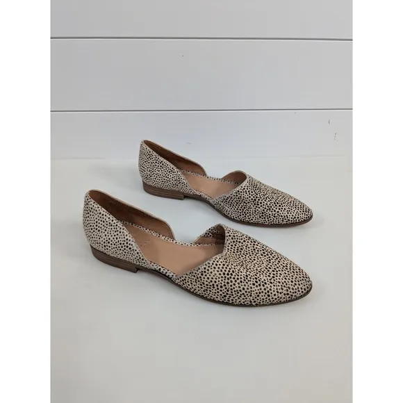 Madewell Womens Marisa d'Orsay Flat in Spotted Calf Hair sz 10 Animal Print Sexy