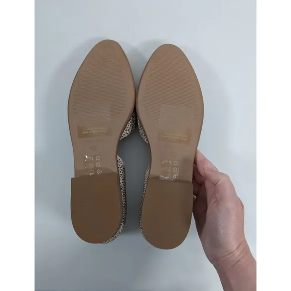 Madewell Womens Marisa d'Orsay Flat in Spotted Calf Hair sz 10 Animal Print Sexy