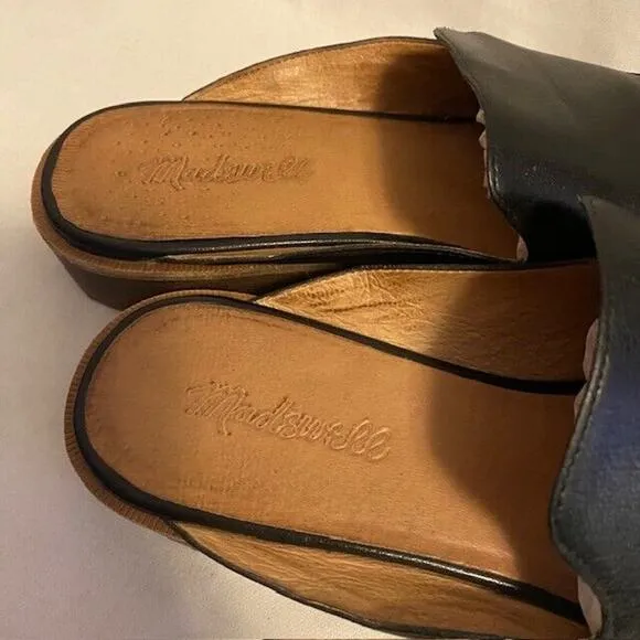 Madewell Women's Size 7.5 Frances Black Leather Loafer Mule Shoes