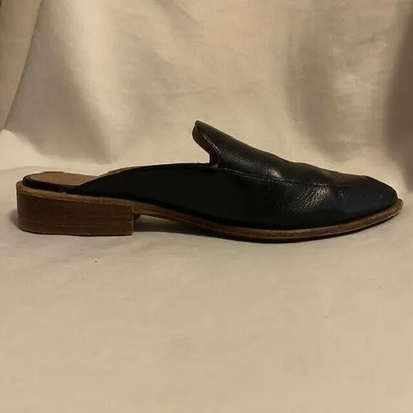 Madewell Women's Size 7.5 Frances Black Leather Loafer Mule Shoes