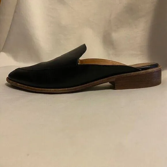 Madewell Women's Size 7.5 Frances Black Leather Loafer Mule Shoes