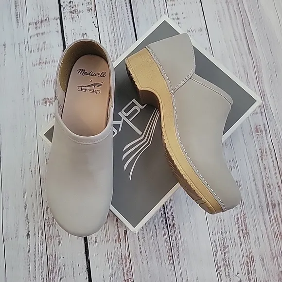 Madewell x Dansko Brenna Clogs Grey Slip On Shoes Size 38 EUR NO769 NEW NIB
