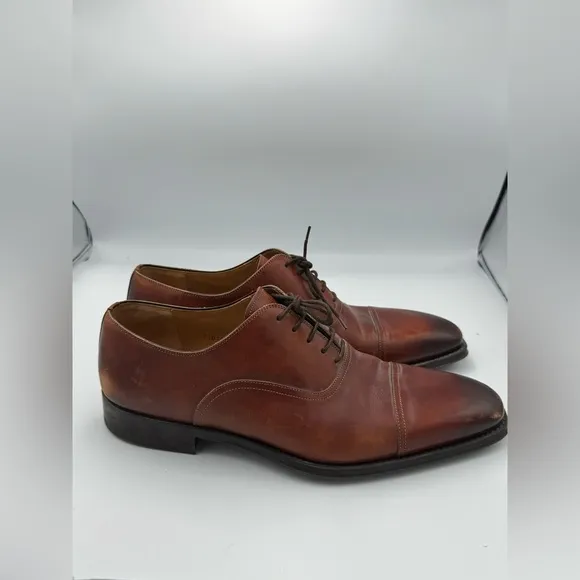 Magnanni Lucas Leather Oxford Cognac Brown Size 13 M 21019 no box