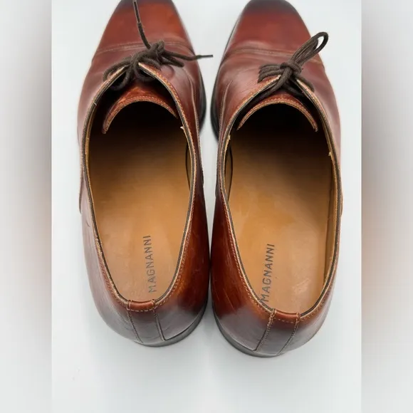 Magnanni Lucas Leather Oxford Cognac Brown Size 13 M 21019 no box