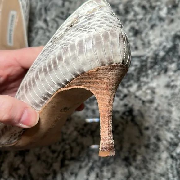 Manolo Blahnik Snakeskin Heels - 37.5