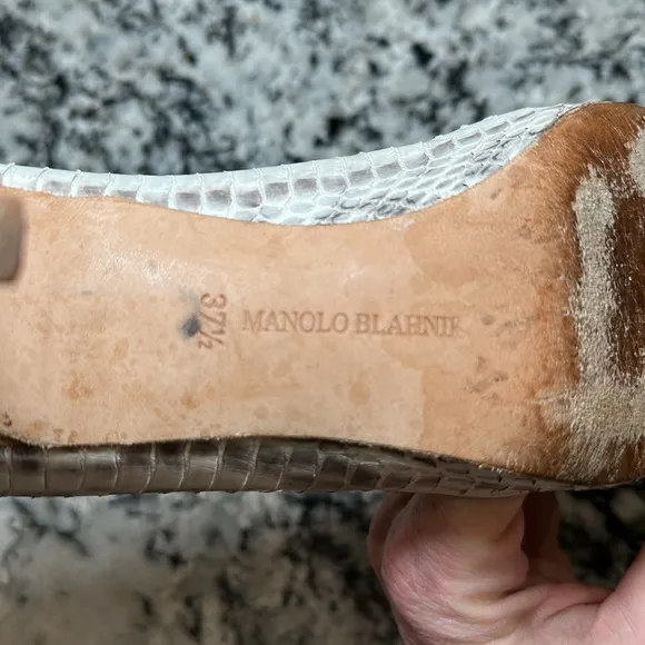 Manolo Blahnik Snakeskin Heels - 37.5