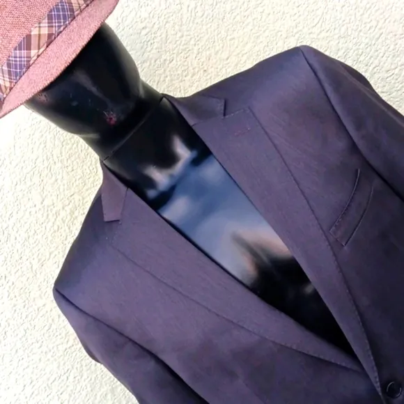 MARC ANTHONY MEN'S GUN METAL GREY SLIM FIT (2) BUTTON LUX BLAZER  (VIETNAM)