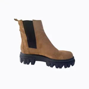 Marc Fisher Ankle Boot Brown Suede Leather Y2K 90s Grunge Chunky Lug Platform 9