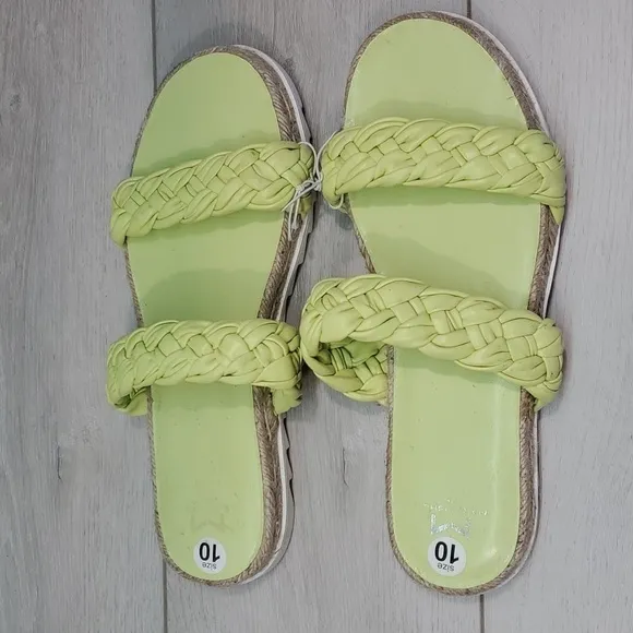 Marc Fisher Women Jaimee Leather Jute  Sandals shoes sz 10M