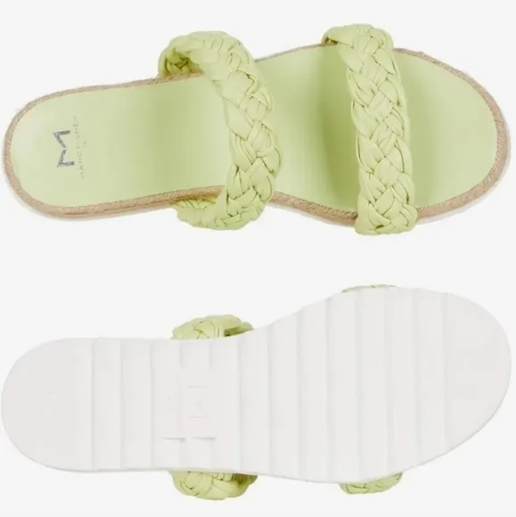 Marc Fisher Women Jaimee Leather Jute  Sandals shoes sz 10M