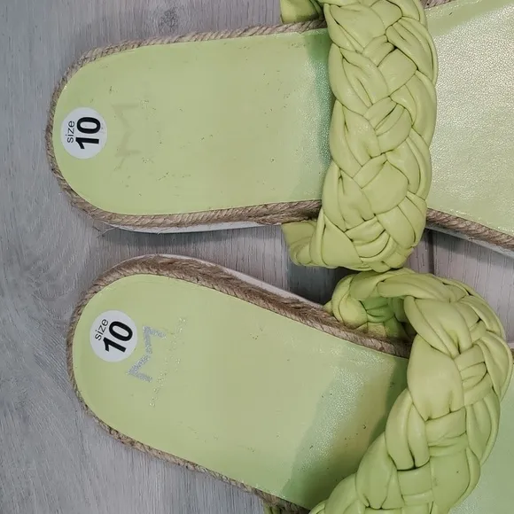 Marc Fisher Women Jaimee Leather Jute  Sandals shoes sz 10M