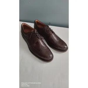 Marc Joseph New York Wingtip Oxford Dress Shoes Leather Brown Brogue Size