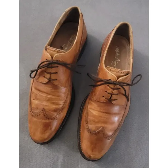 Martin Dingman  Men's 340051‎ Tan Leather Dress Shoes Made In Italy 🇮🇹 Size 9
