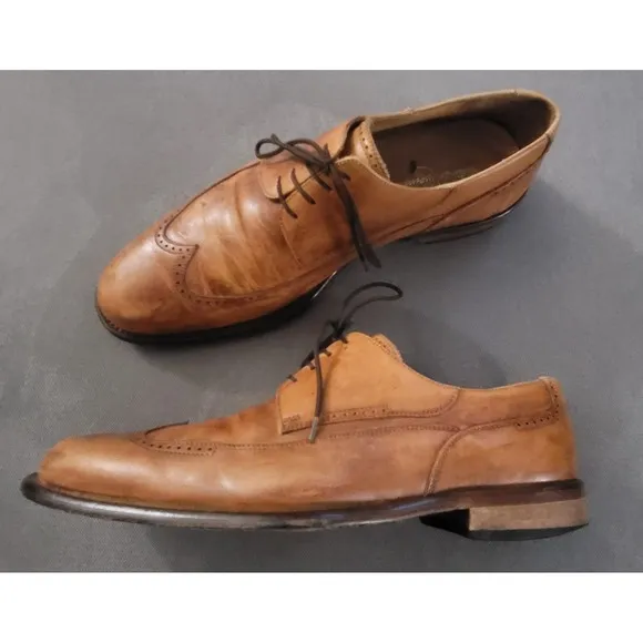 Martin Dingman  Men's 340051‎ Tan Leather Dress Shoes Made In Italy 🇮🇹 Size 9
