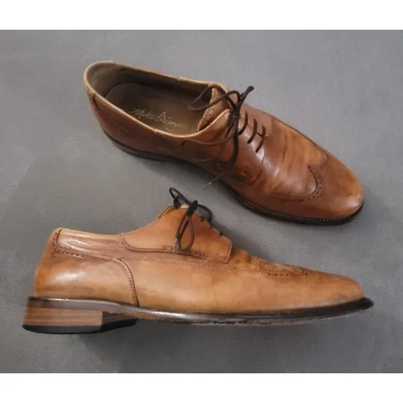 Martin Dingman  Men's 340051‎ Tan Leather Dress Shoes Made In Italy 🇮🇹 Size 9