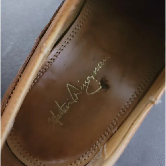 Martin Dingman  Men's 340051‎ Tan Leather Dress Shoes Made In Italy 🇮🇹 Size 9
