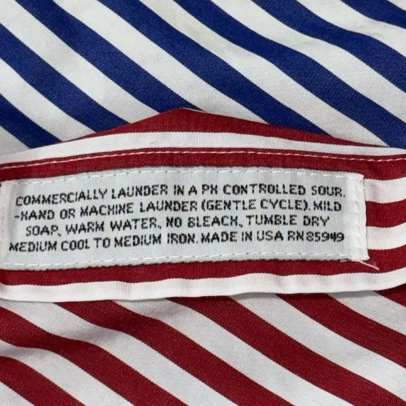 Maus &amp; Hoffman Shirt Men XL Color Block Striped Long Sleeve Egyptian Cotton READ