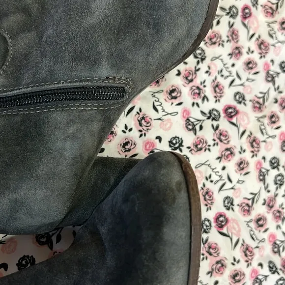 Max Mara Gray Suede Knee High Boots