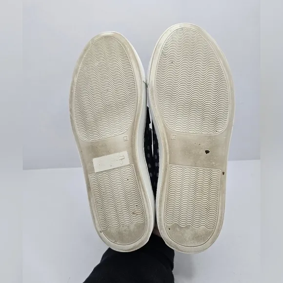 MaxMara Weekend | blue polka-dot leather tennis prep sneakers | WMS 6