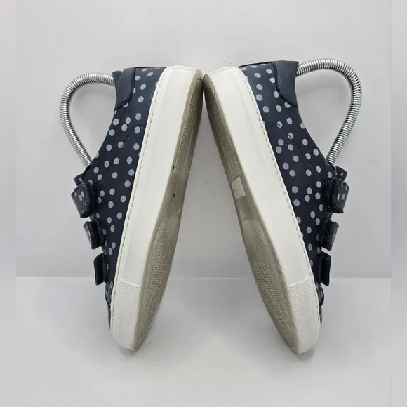 MaxMara Weekend | blue polka-dot leather tennis prep sneakers | WMS 6