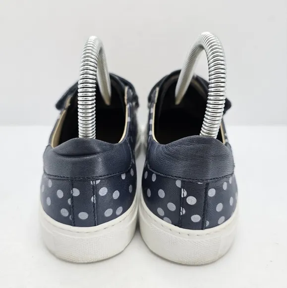 MaxMara Weekend | blue polka-dot leather tennis prep sneakers | WMS 6