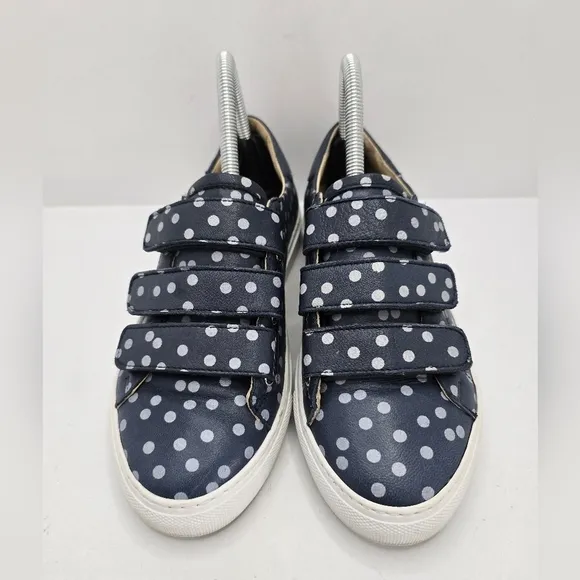 MaxMara Weekend | blue polka-dot leather tennis prep sneakers | WMS 6