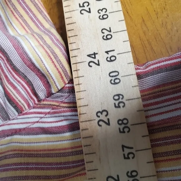 Mecca Cuff Sleeve Button Front Striped Shirt Men's Large NWT