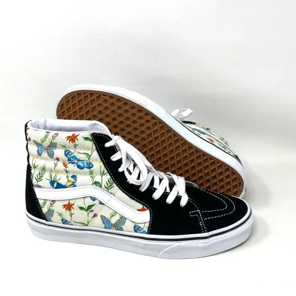 💖MEGA SALE💖VANS SK8-HI  Men Butterfly Floral Black White Canvas  VN0A5HXVUC0