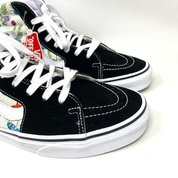 💖MEGA SALE💖VANS SK8-HI  Men Butterfly Floral Black White Canvas  VN0A5HXVUC0