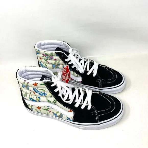 💖MEGA SALE💖VANS SK8-HI  Men Butterfly Floral Black White Canvas  VN0A5HXVUC0