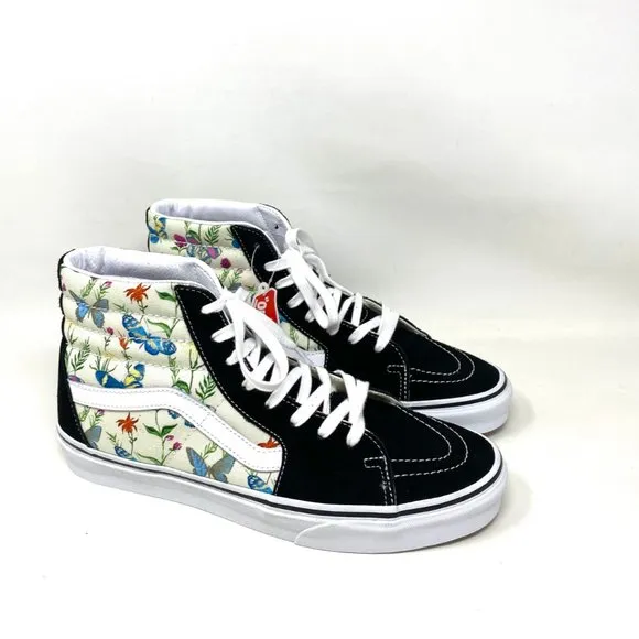 💖MEGA SALE💖VANS SK8-HI  Men Butterfly Floral Black White Canvas  VN0A5HXVUC0