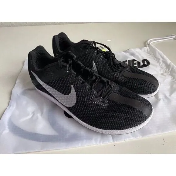 Men's 8.5 Nike Zoom Rival Track &amp; Field Distance Spikes Black Silver DC8725-001