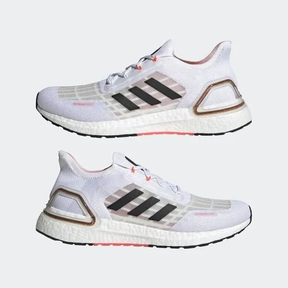 MEN'S Adidas UltraBoost Summer.Rdy Running Shoes White Signal Pink FW9771