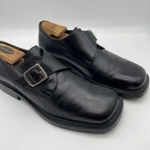 Men's Bachrach Black Leather Monk Strap Dress‎ Shoes Size 10.5 Italy