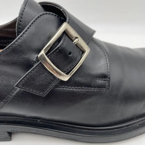 Men's Bachrach Black Leather Monk Strap Dress‎ Shoes Size 10.5 Italy