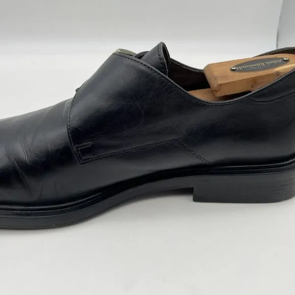 Men's Bachrach Black Leather Monk Strap Dress‎ Shoes Size 10.5 Italy