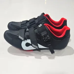 Men's Black and Red Pelaton Cycling Shoes 10.5