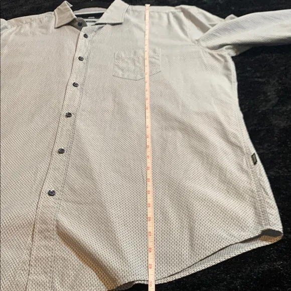 Men's Boss Hugo Boss Light Blue White Geometric Long Sleeve Button Down Slim 2XL
