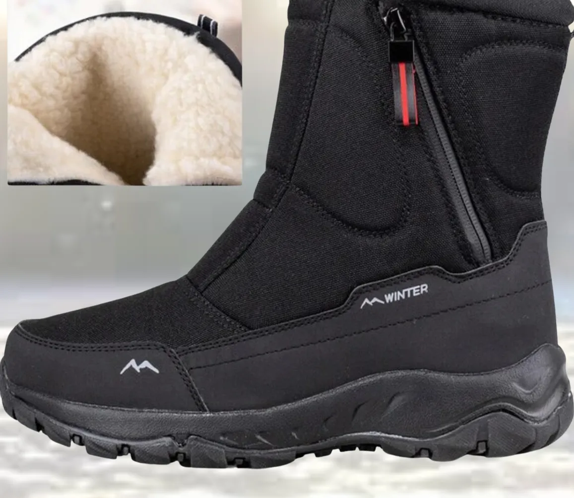 Men's Fashionable Black Lace-Up Walking Boots | Perfect for All-Season Adventures