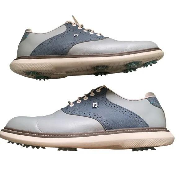 Men's FootJoy Traditions Golf Shoes in Blue/Gray Size 10.5