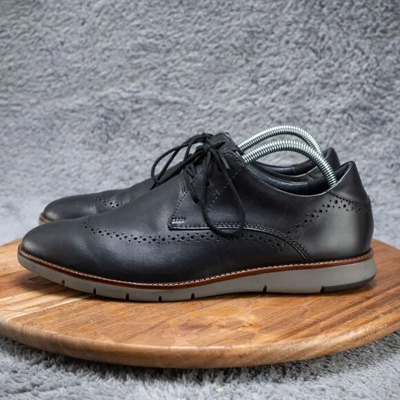 Mens JOSEF SEIBEL Tyler 33 245708 Black Lace Up Oxfords Wing Tip Shoes Sz 7.5-8