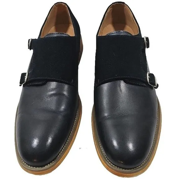 Men's La Milano Navy Leather Dress Shoes Patina Collection Size 11.5