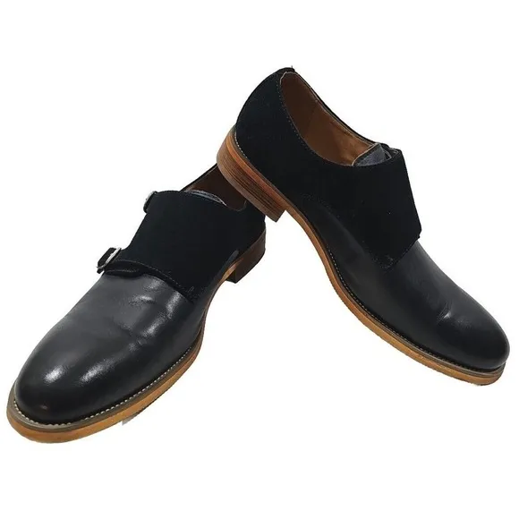 Men's La Milano Navy Leather Dress Shoes Patina Collection Size 11.5