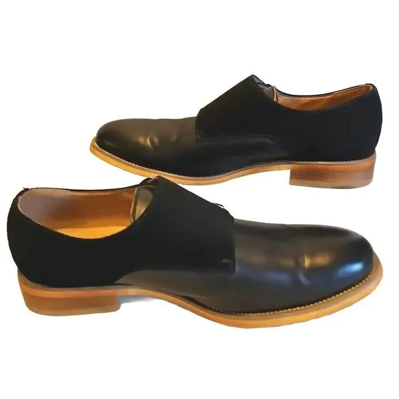 Men's La Milano Navy Leather Dress Shoes Patina Collection Size 11.5