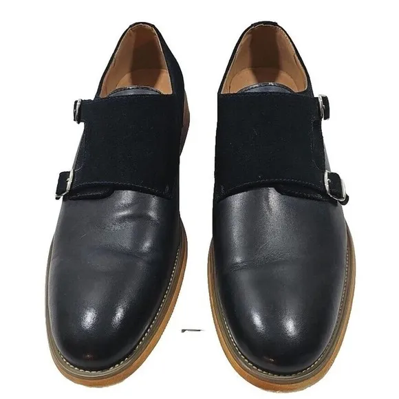 Men's La Milano Navy Leather Dress Shoes Patina Collection Size 11.5